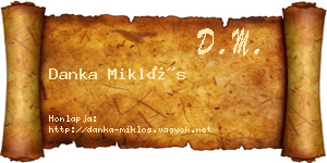 Danka Miklós névjegykártya