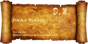 Danka Miklós névjegykártya